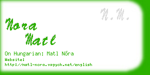 nora matl business card