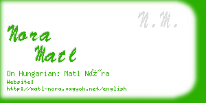 nora matl business card